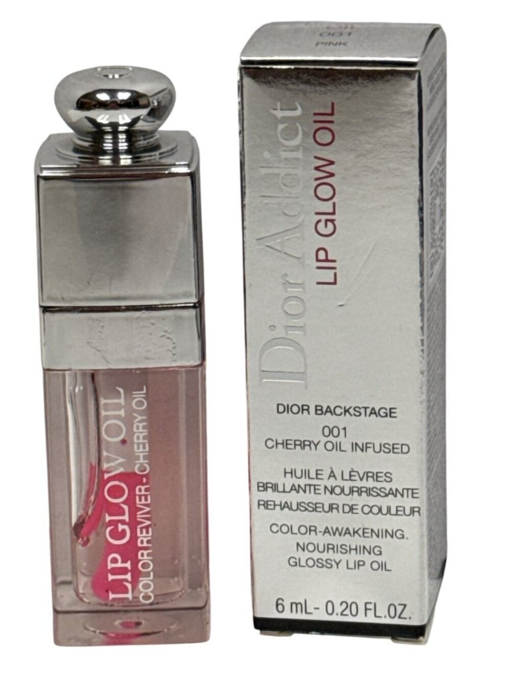 Dior Addict Lip Glow Oil 001 PINK Gloss Effect Hydrating Cherry Oil Light NIB